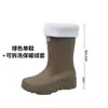 Botas de Chuva Quentes da Moda de Veludo para Mulheres, de Cano Médio, Impermeáveis e Antiderrapantes, Calçados de Borracha para Uso Externo e Trabalho, Botas de Chuva para Exterior