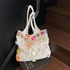 Bolsa de Tricô Grande para Comércio Exterior para Mulheres 2026 Nova Tendência Estilo Preguiçoso Bolsa de Ombro Grande Capacidade Casual Versátil Bolsa Tote