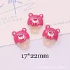 Resina de simulación accesorios lindo creativo oso fresa dona DIY funda para teléfono móvil hebilla de zapato accesorios para el cabello material de parche