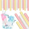 Palitos de sorvete transparentes de acrílico, reutilizáveis, para artesanato DIY, palitos de doces.