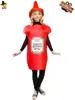 Festa Noturna de Carnaval do Dia de Todos os Santos Fantasia Engraçada para Adultos Fantasia de Ketchup Vermelho Adereços para Performance de Palco Fantasia