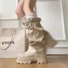 Botas Negras Estilo Británico Retro de Suela Gruesa para Mujer 2025 Nuevas Otoño e Invierno con Efecto Adelgazante para Falda Botas de Caballero