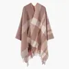 Nuevo Chal de Comercio Exterior para Otoño e Invierno, Bufanda Chal Jacquard a Cuadros Simple para Mujer, Chal de Aire Acondicionado de Venta Caliente Transfronteriza al por Mayor