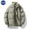Marca NASA preferida amantes da marca tide jaqueta acolchoada de algodão de inverno acolchoada quente casaco de jaqueta acolchoada de algodão cor sólida roupa superior