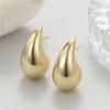 Pendientes de gota de agua con diseño de explosiones de Amazon, pendientes de plata 925 con pasador, metal liso, populares pendientes de oro de 14 quilates, venta al por mayor, Jiexing