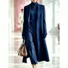 Otoño/Invierno 2026 Ropa Femenina Transfronteriza Nueva Europea y Americana Amazon Abrigo de Lana Dragón y Fénix con Cuello de Traje Abrigo Largo de Lana