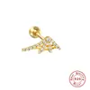 Plata de Ley S925 Creativa Telaraña Diamante Hilo Perforado Clavo para la Oreja Joyería para la Oreja Estilo Europeo y Americano ins Clavo para la Oreja de Cartílago