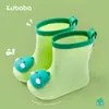 Botas de Chuva Infantis Pig Daddy Sapatos de Borracha Infantis Botas de Chuva de Cano Médio com Cordão para Meninos e Meninas Sapatos de Água Impermeáveis Antiderrapantes para Jardim de Infância
