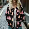Sudadera de Algodón con Cuello Alto y Pliegues para Mujer 2025, Estampado Floral Retro, Rayas Otoño e Invierno, Botones, Sudadera para Mujer