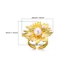 Anillo de dedo femenino geométrico multicapa chapado en oro de acero inoxidable nuevo transfronterizo con textura de tallado hueco anillo de dedo ancho para mujer venta al por mayor