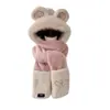 Chapéus de Outono e Inverno para Mulheres, Conjunto Completo de Cachecol, Chapéu e Luvas de Três Peças, Estilo Coreano Fofo Aconchegante Bordado Chapéu Quente