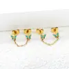 Pendientes Largos Dobles de Cadena Dulces Europeos y Americanos Sencillos Joker Frescos Mariposa Gota de Aceite Acero Inoxidable Dulce Chica Fresca Pendientes de Comercio Exterior