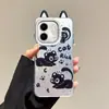 Funda Plateada de Borde Plateado Colorida Adecuada para Teléfono de Niñas Transsion Smart9 Cartoon Sparkgo Hot30I Gato y Perro Lindos Pop