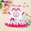 Vestido de Conejo para Niña de Pascua Transfronterizo Bolsa de Huevo de Conejo Falda Vestido de Fiesta para Bebé Set de Dos Piezas con Diadema