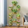 Soporte para Flores para Sala de Estar, de Pie, Móvil con Ruedas, Soporte Multifuncional de Hierro Forjado para Plantas Verdes, Soporte para Flores de Balcón