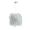Luminária Decorativa Simples para Quarto, Lustre de Penas, Luminária de Sala de Estar de Luxo Personalizada, Iluminação de Bola de Penas Quente e Romântica para Quarto