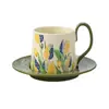Taza de Café y Platillo de Cerámica Retro, Té de la Tarde, Café Latte, Taza para Latte Art, Caja de Regalo para Niñas, Recuerdo, Taza de Pareja