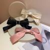Pequeno requintado! Xian Xian's Fio Raffin Cadeia Bowknot Hairpin Parte de trás da cabeça Grande cartão de cabelo elegante elegante acessórios para o cabelo Novo