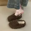 Pantuflas peludas Baotou, pantuflas de algodón de moda, medias pantuflas, zapatos de mujer, otoño e invierno, para mujeres menudas, 2026, con forro de felpa, aptas para usar en exteriores