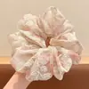 Scrunchie de Bolinhas de Alto Padrão Estilo Francês, Elástico de Renda Versátil para Mulheres, Adequado para Penteados de Coque, Acessório de Cabelo
