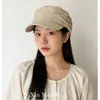 Gorra de Béisbol de Ala Plana Estilo Callejero Japonés para Mujer, Transpirable de Algodón y Lino de Verano, Boina Plegada Retro Equitación para Adelgazar el Rostro