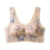 Sutiã de malha estampado plus size, peça única, bojo, costas bonitas, estilo colete, sutiã franzido, feminino, respirável, peito grande, raso