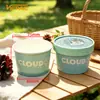 Tazón de Papel Desechable para Helado de 4 oz (135 ml) Taza de Yogur al por Mayor Personalizado con Patrón Impreso y Tapa