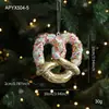Novos Enfeites Pendentes Plásticos Brilhantes com Glitter Dourado Estilo Ins, Pingentes Coloridos de Desenho Animado, Decorações para Janela de Árvore de Natal