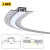 Canal para Fita de LED com Borda de Renda Flexível, Canal de Alumínio Cinza com Linha Curva Pré-Embutida, Kit de Perfil de Alumínio Embutido Oculto