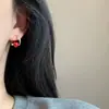 Pendientes Vintage de Corazón Color Café para Mujer, Pendientes Sencillos Elegantes de Gota de Aceite para Suéter de Otoño Invierno, Versátiles de Alta Gama con Personalidad