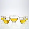 Copo de degustação transparente resistente ao calor, copo de degustação de chá, copo mestre com aro dourado para uso doméstico, copo individual simples, xícara de chá pequena, conjunto de chá Kung Fu