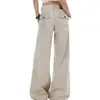 Calça jeans wide leg cor damasco para mulheres, nova coleção primavera/outono 2026, estilo retrô americano, cintura baixa, caimento solto, efeito emagrecedor, calça reta casual