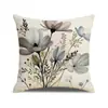 Fronha decorativa de linho com estampa aquarelada estilo chinês, best-seller transfronteiriço, feita de material de linho, direto do fabricante