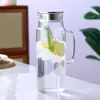 Chaleira fria de vidro de borosilicato de alta capacidade doméstica, espessada, resistente a altas temperaturas, chaleira reta para suco de frutas, secagem de copo de água fervida, chaleira de gravata