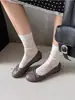Elegantes Zapatos Mary Jane con Volantes y Lazo para Mujer 2026 Nueva Moda Versátiles Planos sin Cordones de Punta Baja