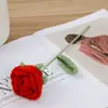 Rosa de fio de simulação atacado rosa artificial feito à mão cor única decoração de casa presente de festival
