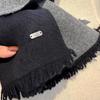 Bufanda Nueva de Lana Mixta Cálida para Mujer Otoño e Invierno, Doble Cara, Diferentes Colores, Borlas, Versátil, Tacto de Alta Gama, Chal y Bufanda de Cuello para Mujer