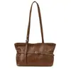 Bolsa Casual Retro de Camurça 2025 Nova Versátil para o Dia a Dia Feminina Bolsa de Ombro Bolsa Tote de Mão Relaxada