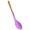 Atacado do Fabricante Colher de Sopa de Silicone Antiaderente Utensílios de Cozinha Especiais Resistentes a Altas Temperaturas Grau Alimentício Colher de Sopa Doméstica com Cabo de Madeira