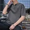 Nova Moda Verão Comércio Exterior Gola Redonda Manga Curta Jovem Fina Casual Moda Masculina Top Versátil High-End Camiseta Masculina