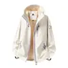 Chaqueta de montaña tres en uno para hombre, cortavientos e impermeable, con forro polar, conjunto de dos piezas desmontable cálido para otoño e invierno para mujer