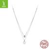 Amuleto plateado nueva cadena de doble capa 50 minutos collar de moissanita para mujer simple lujo ligero plata esterlina s925 cadena para clavícula