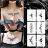 Pegatina de tatuaje de mariposa, sexy, súcubo, a base de hierbas, resistente al agua, de larga duración, para el vientre y la espalda, reflectante, para mujer, simulación de jugo.