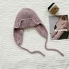 Gorro de lana estilo coreano para mujer, gorro con orejeras para otoño e invierno, gorro pequeño con aspecto de cara, gorro de punto cálido combinable estilo japonés 2023, gorro con circunferencia de cabeza grande