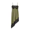 Ropa Popular para Mujer Transfronteriza, Estilo Ins Europeo y Americano Dulce y Fresca Asimétrica Casual Vestido de Encaje