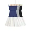 Top Tubo de Malha Patchwork Doce e Cool com Uma Alça, Vestido Tubo Curto, Novo da Primavera, Vestido Elástico Justo para Mulheres