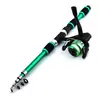 Conjunto Vara de Pesca Kits Completos Com Vara de Pesca Telescópica e Carretel Giratório Iscas Anzóis Conjunto Vara de Viagem