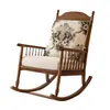 Sofá Silla Mecedora Perezosa Retro Estilo Americano Silla Balcón Sala de Estar Madera Maciza Silla de Ocio para el Hogar Sillón Reclinable