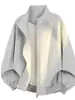 Chaqueta de aviador cool estilo callejero americano con cuello alto para hombre, nuevo modelo otoño 2026, chaqueta casual simple, holgada y versátil