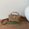 Bolsa Suede Casual Color-Blocking de Nicho para Mulheres, Nova Bolsa Transversal Versátil Outono e Inverno 2026, Pequena Bolsa de Mão
